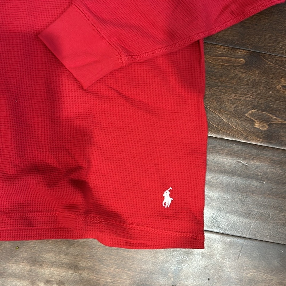 Polo Ralph Lauren Mens Waffle Knit Long Sleeve Tshirt Sz XL Thermal Red - Picture 3 of 4